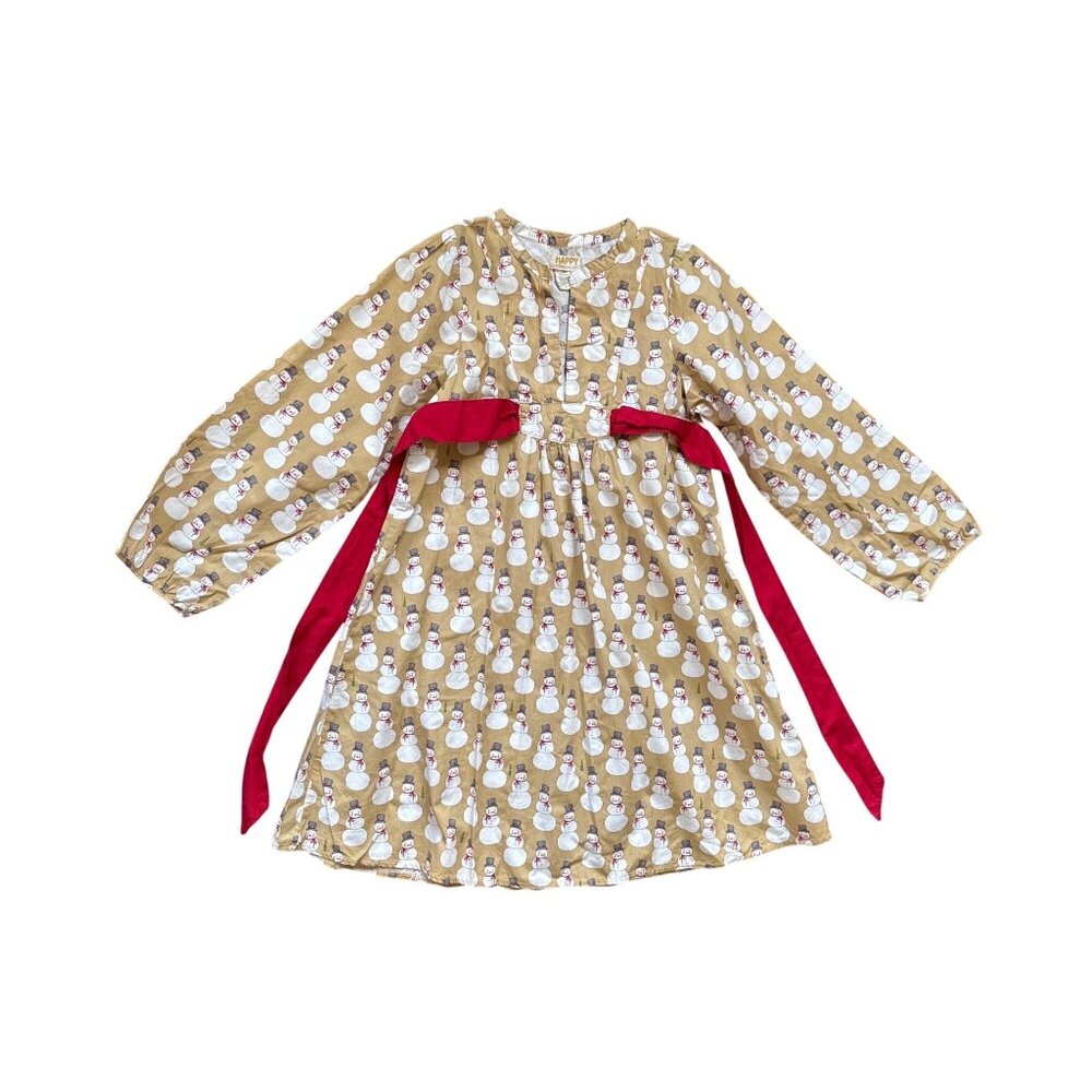 Happy By Pink Chicken Girls Snowman Dress With Red Sash 12Y